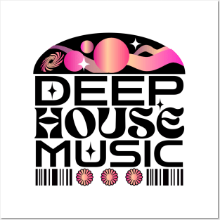 DEEP HOUSE  - Orbs And Stars (black/purple/gold) Posters and Art